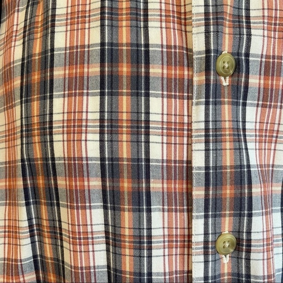 Pendleton Orange Blue Plaid Casual Button Shirt - Picture 3 of 11